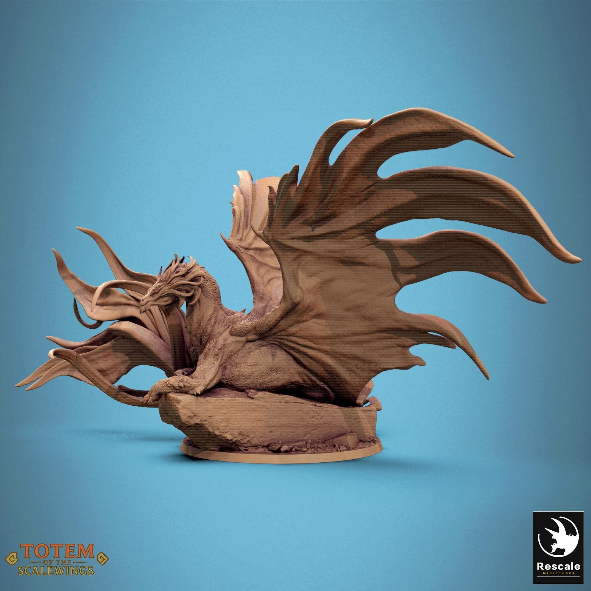 Bronze Dragon, Sitting, 2025 ver | Aussie 3D Printed Miniatures and Terrain