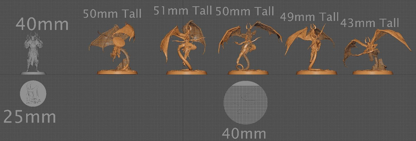 Female Cambions, Pack 1, Lord of the Print | Dungeons and Dragons | Pathfinder | Table Top RPG | 3D Printed Model