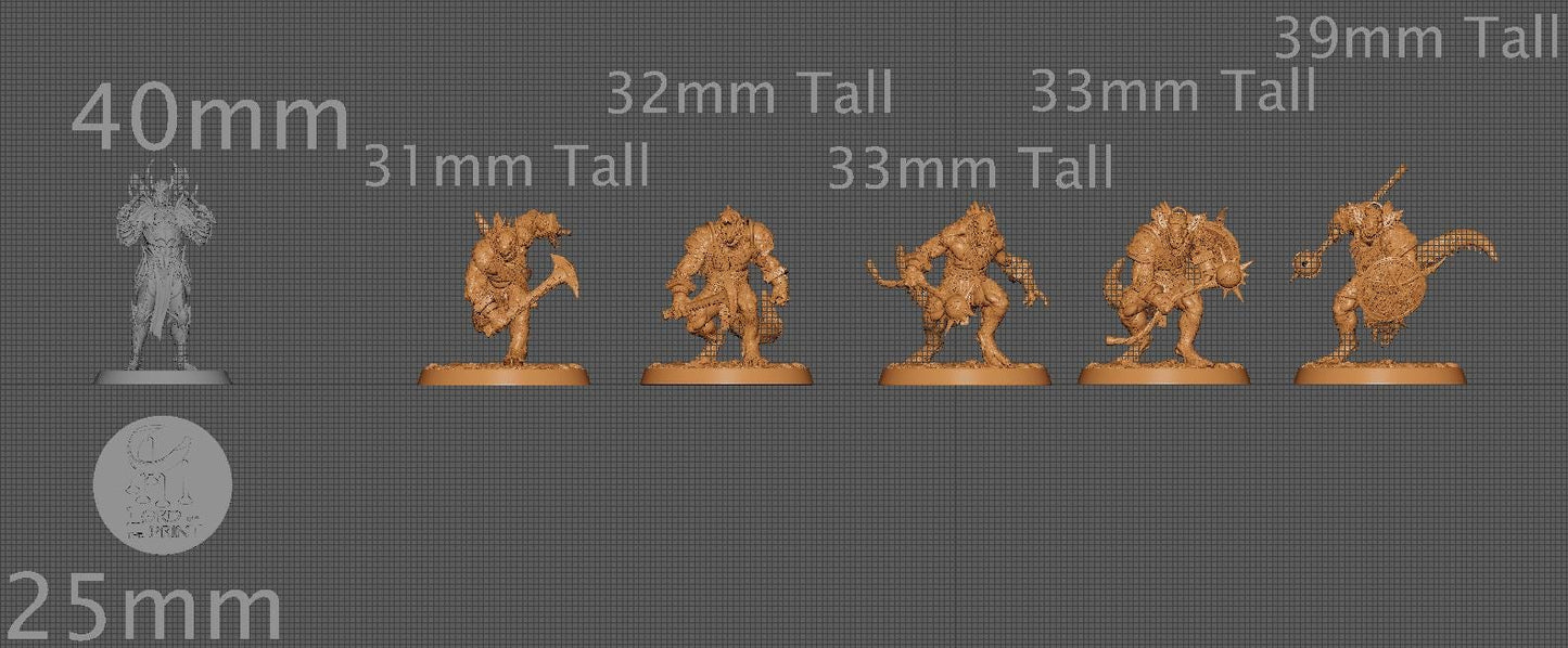 Warfang, Pack 1, Lord of the Print | Dungeons and Dragons | Pathfinder | Table Top RPG | 3D Printed Model