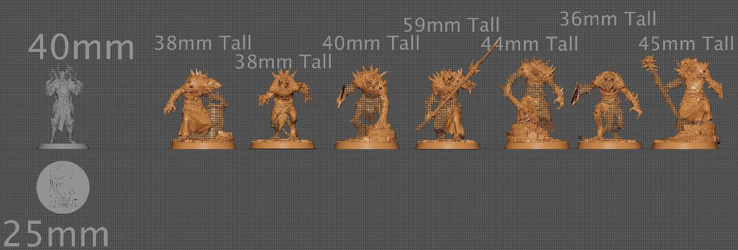 Ratfolk Soldiers, Pack 2, Rescale Miniatures | Dungeons and Dragons | Pathfinder | Table Top RPG | 3D Printed Model