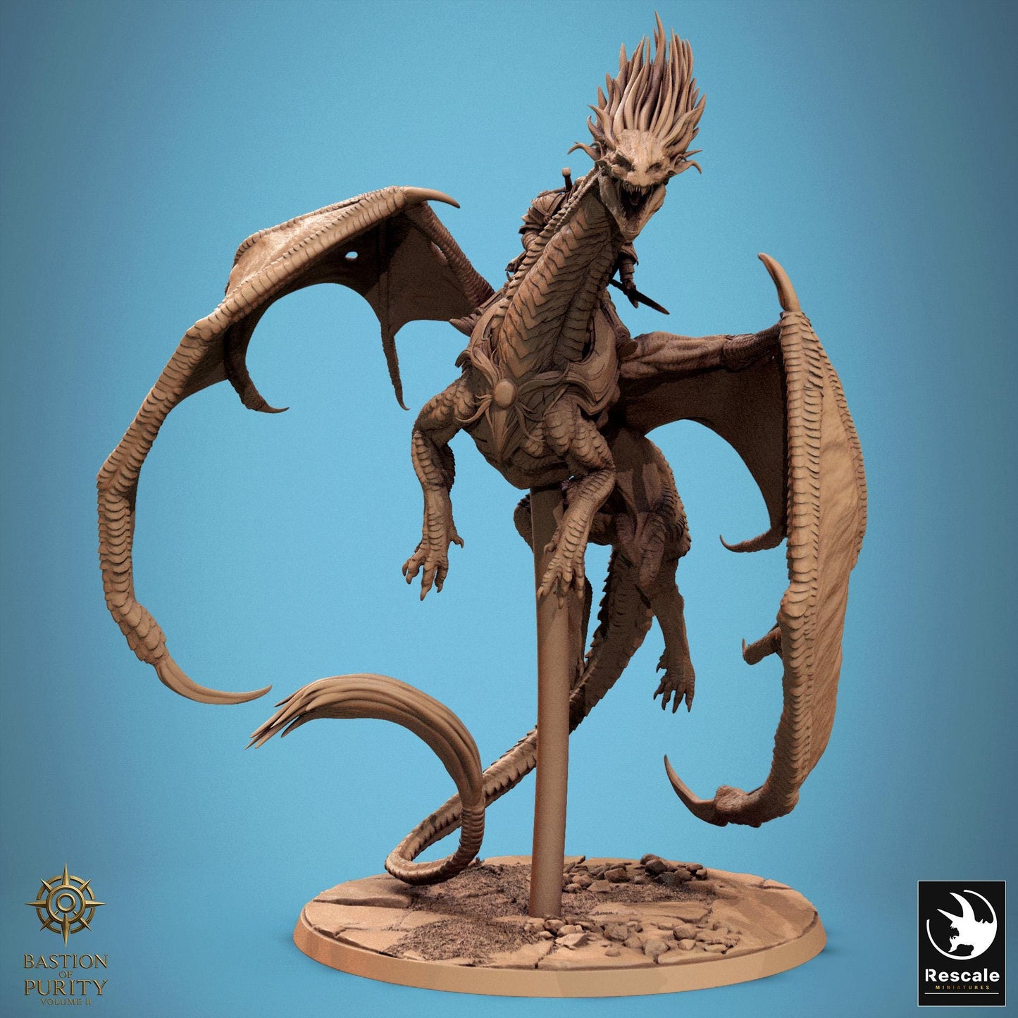Dragon Watcher Riders, Rescale Miniatures | Dungeons and Dragons | Pathfinder | Table Top RPG | 3D Printed Model