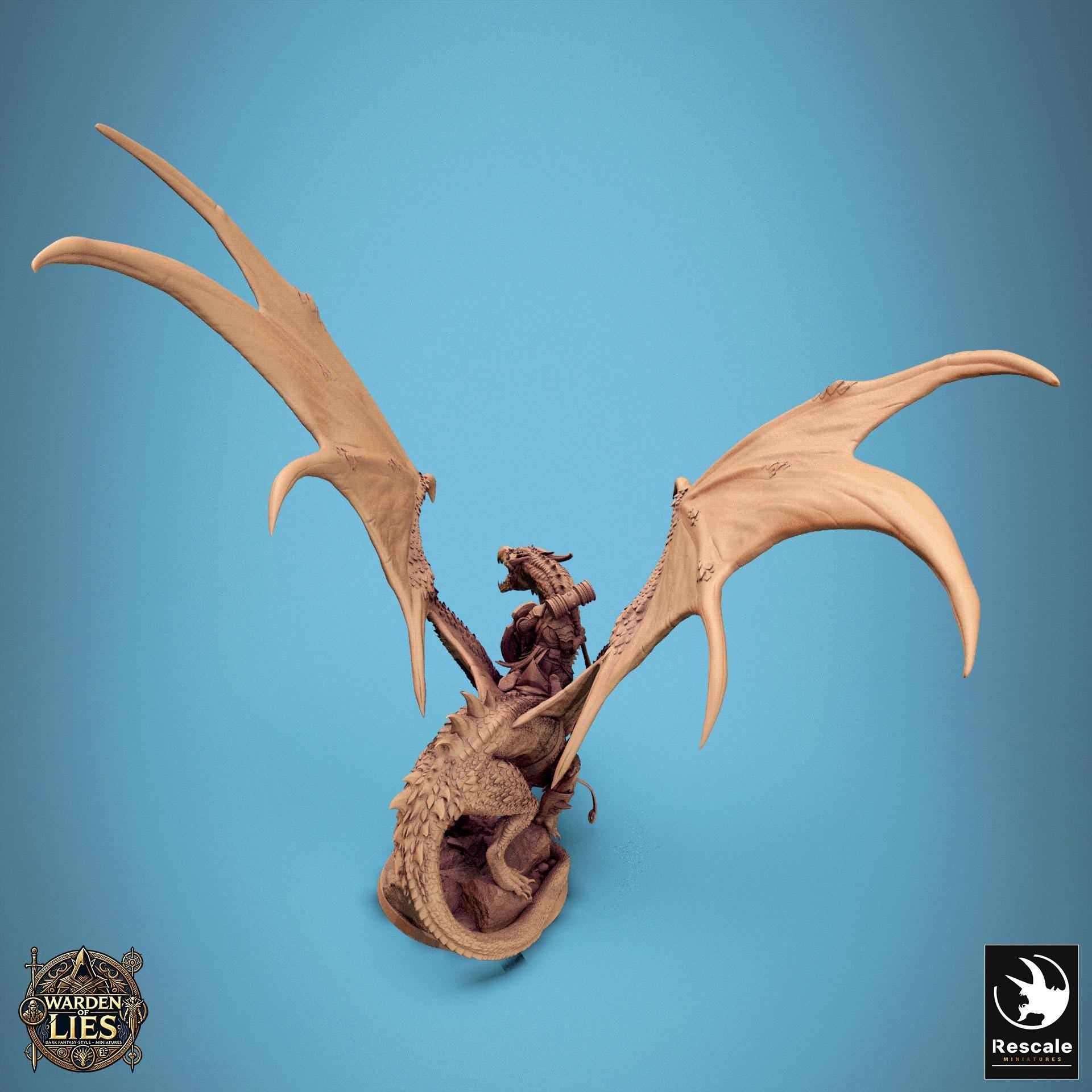 Thorn Dragon, Rescale Miniatures | Dungeons and Dragons | Pathfinder | Table Top RPG | 3D Printed Model