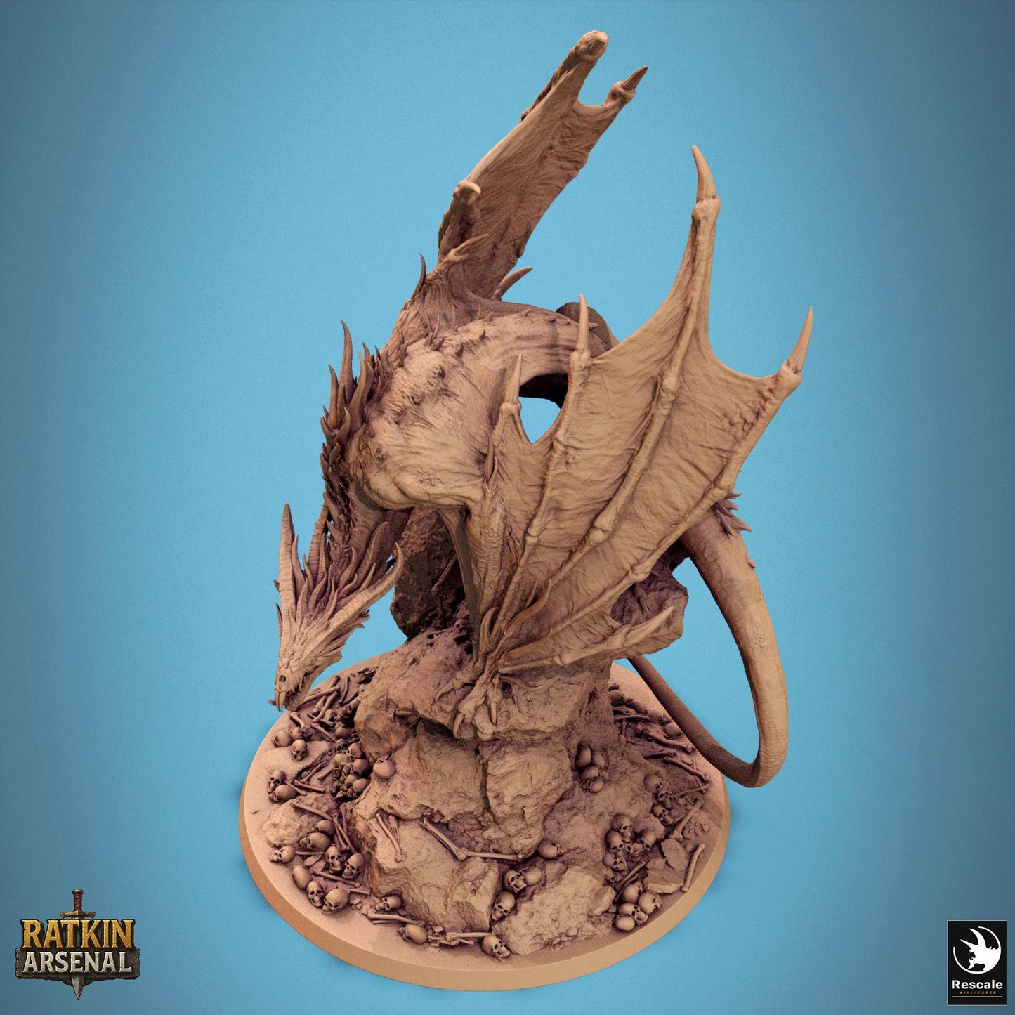 Blind Crypt Wyrm, Rescale Miniatures | Dungeons and Dragons | Pathfinder | Table Top RPG | 3D Printed Model