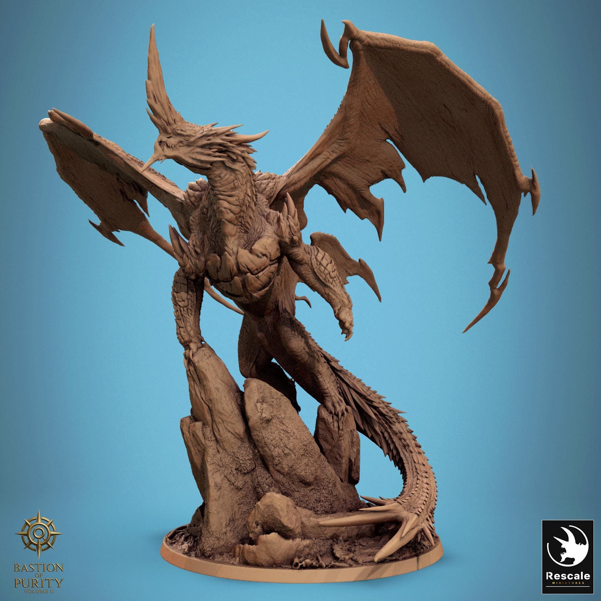 Chromatic Blue Dragon, 2025 Redesign, Rescale Miniatures | Dungeons and Dragons | Pathfinder | Table Top RPG | 3D Printed Model