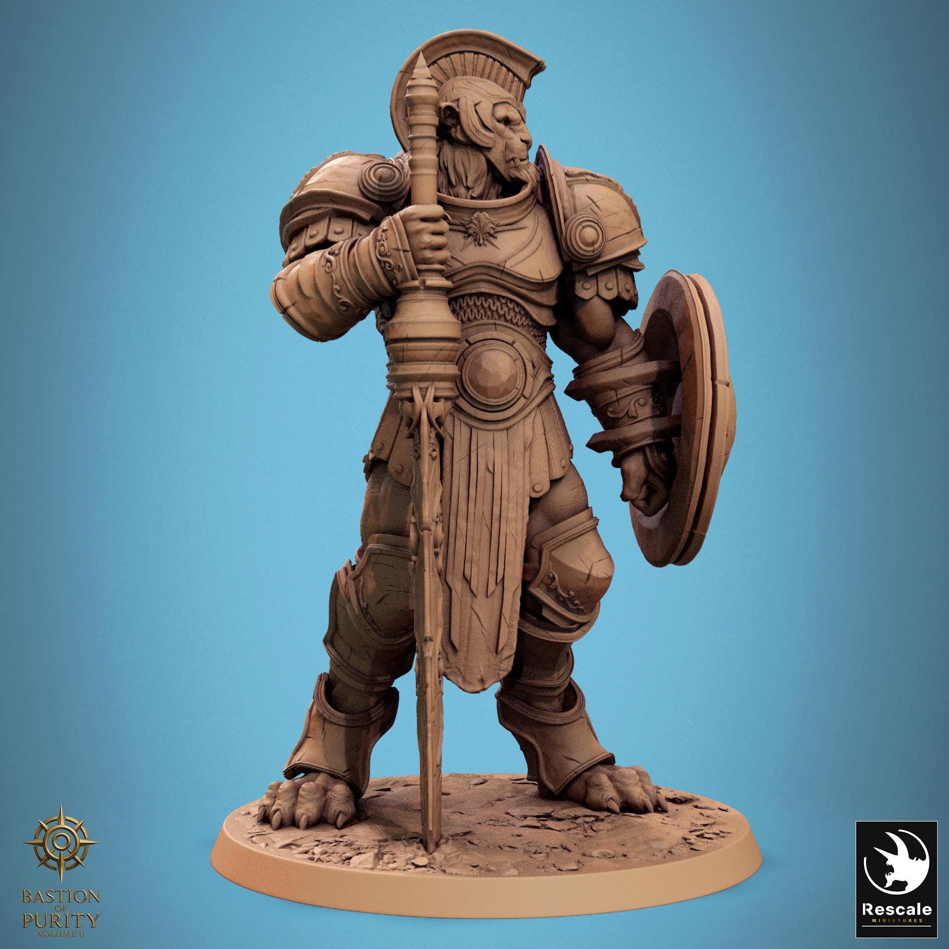 Leonin Warriors, Rescale Miniatures | Dungeons and Dragons | Pathfinder | Table Top RPG | 3D Printed Model