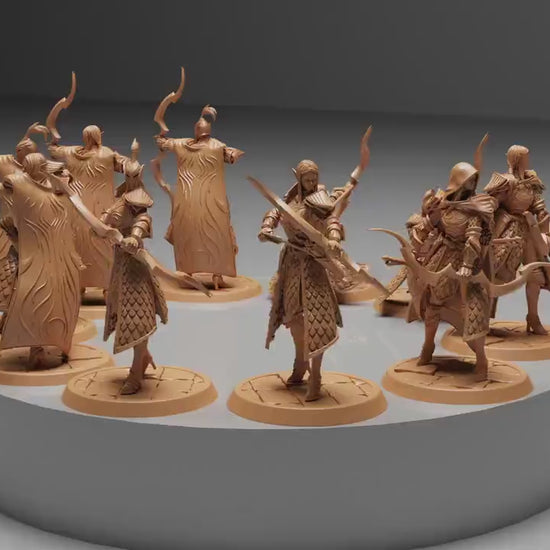 Archer Squadron, Elvish Kingdom of Nela Dan,  | Dungeons and Dragons | Pathfinder | Table Top RPG | 3D Printed Model