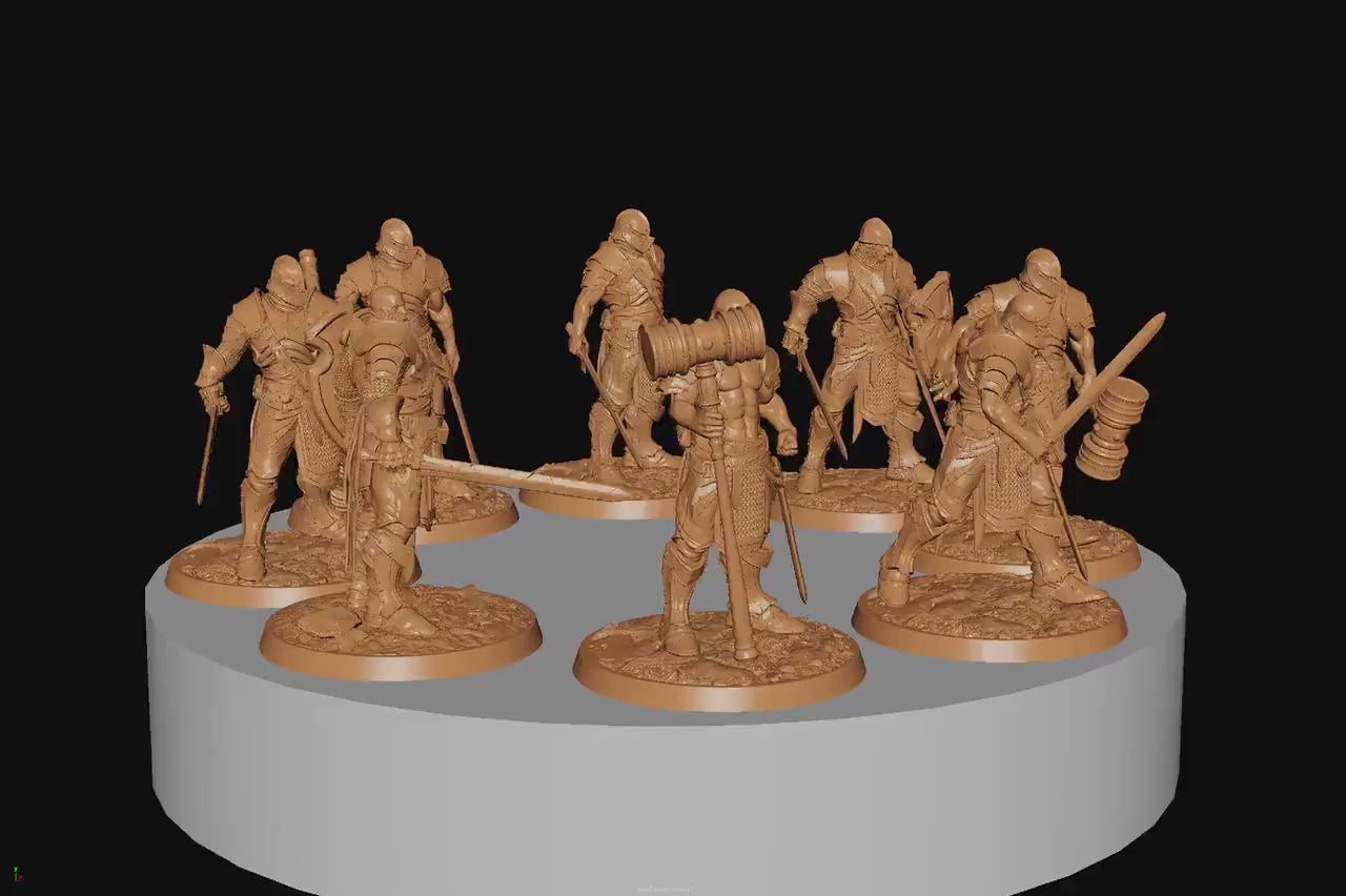Knights of Valor, Pack 1, Unchained,  | Dungeons and Dragons | Pathfinder | Table Top RPG | 3D Printed Model