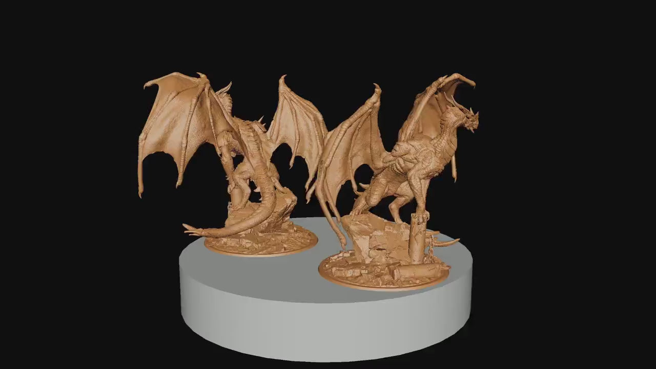 Xeldranth, Lord War Dragon, Rescale Miniatures | Dungeons and Dragons | Pathfinder | Table Top RPG | 3D Printed Model