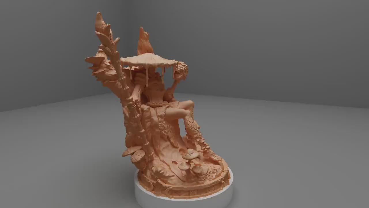 The Fungal Queen, Bust Option, Witchsong Miniatures | Dungeons and Dragons | Pathfinder | Table Top RPG | 3D Printed Model