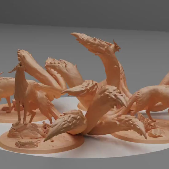 Kitsune Pups,  | Dungeons and Dragons | Pathfinder | Table Top RPG | 3D Printed Model