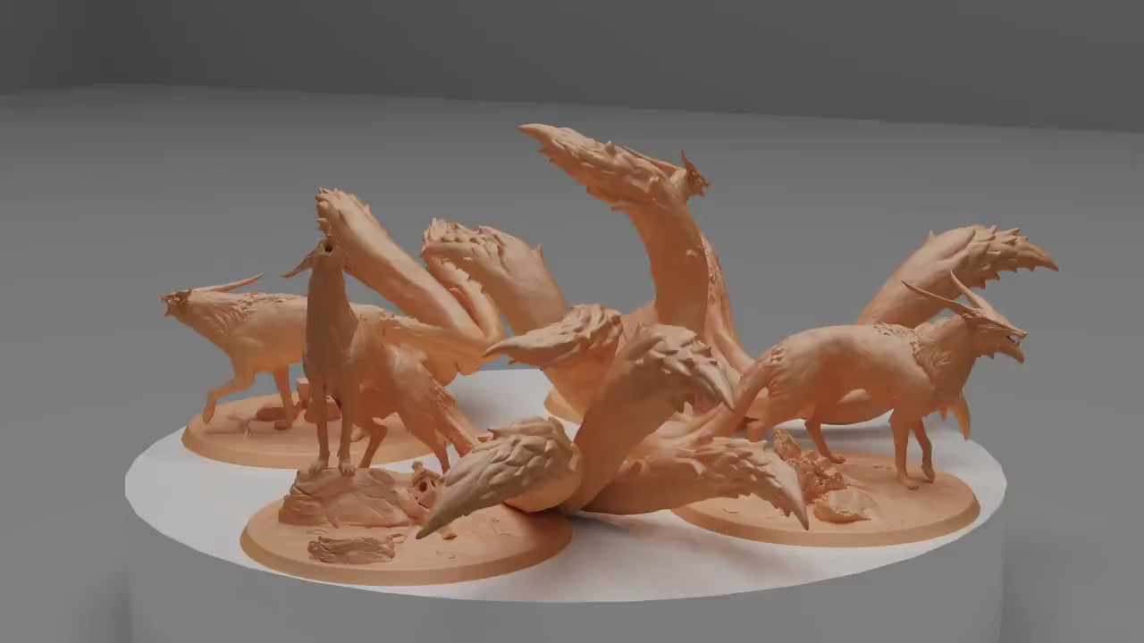 Kitsune Pups,  | Dungeons and Dragons | Pathfinder | Table Top RPG | 3D Printed Model
