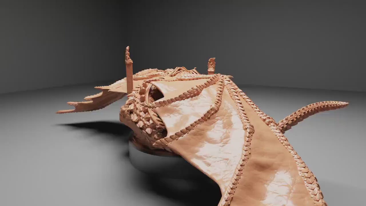 Sleeping Dragon, Gold Dragon,  | Dungeons and Dragons | Pathfinder | Table Top RPG | 3D Printed Model
