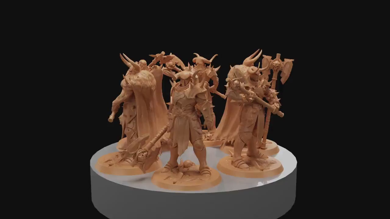 Axe Raiders, Rescale Miniatures | Dungeons and Dragons | Pathfinder | Table Top RPG | 3D Printed Model