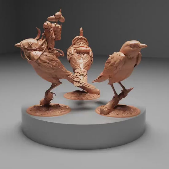 Mouse and Magpie Perching, Archduke Mousin,  | Dungeons and Dragons | Pathfinder | Table Top RPG | 3D Printed Model