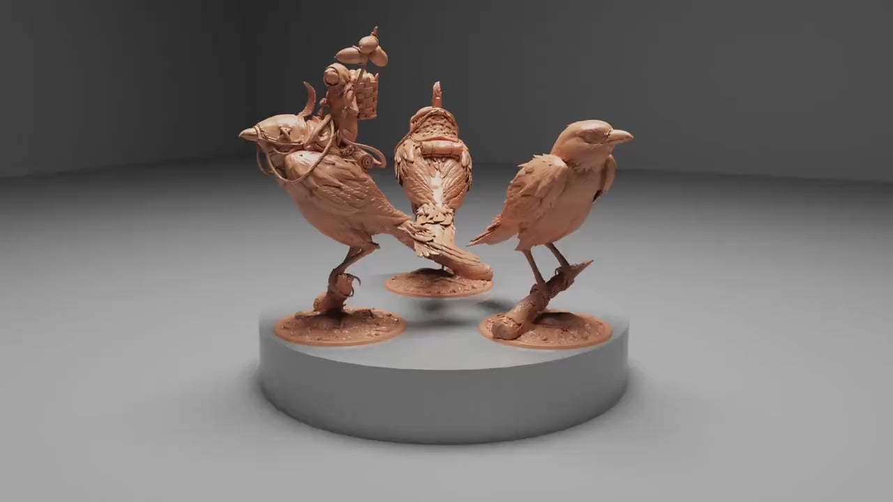 Mouse and Magpie Perching, Archduke Mousin,  | Dungeons and Dragons | Pathfinder | Table Top RPG | 3D Printed Model