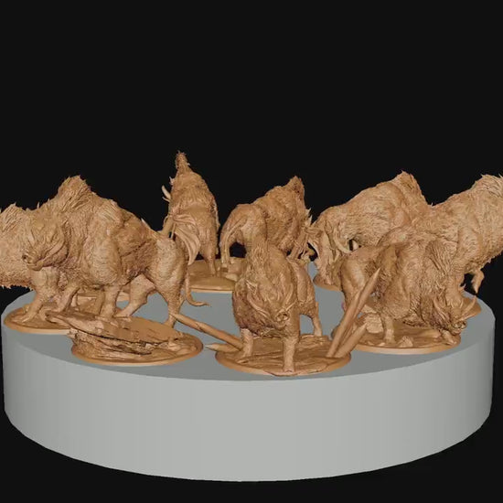 Wild Hogs, Rescale Miniatures | Dungeons and Dragons | Pathfinder | Table Top RPG | 3D Printed Model