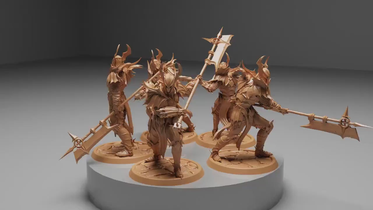Blood knight Halberd Squadron, Order Immortalis,  | Dungeons and Dragons | Pathfinder | Table Top RPG | 3D Printed Model