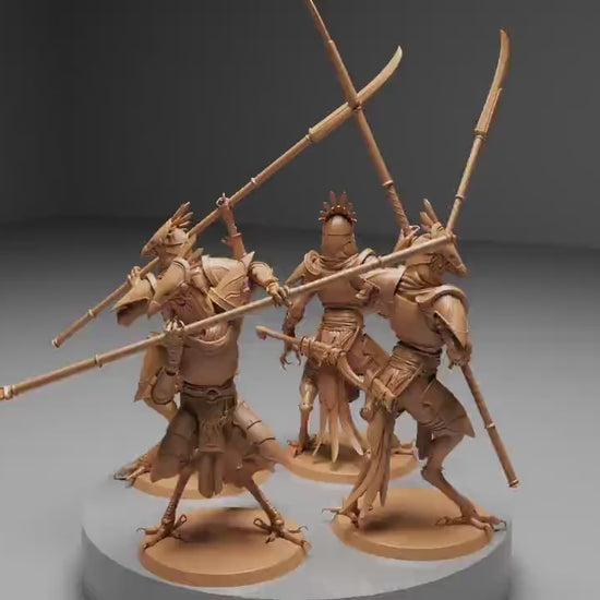 Kenku Naginata Soldiers, Dinotopia,  | Dungeons and Dragons | Pathfinder | Table Top RPG | 3D Printed Model