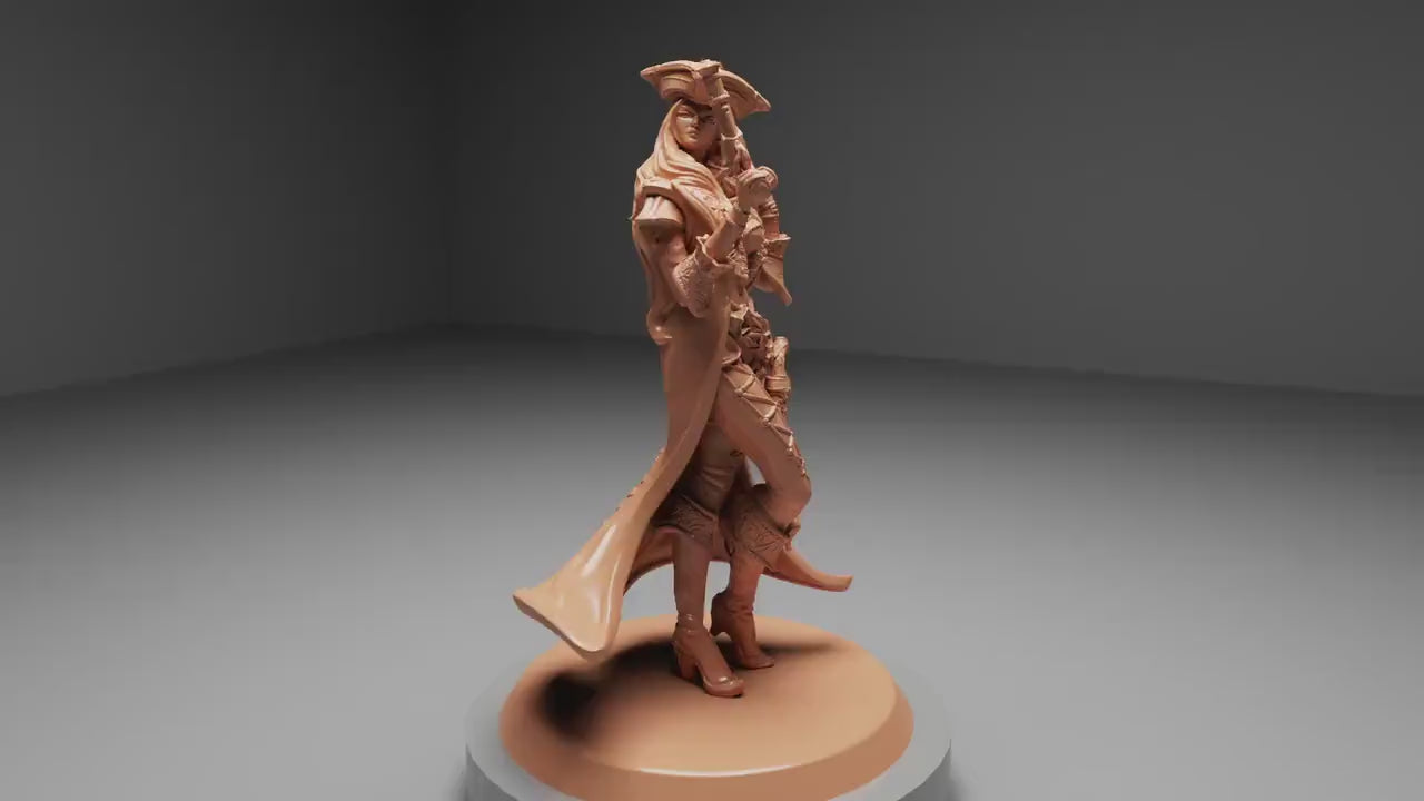 Anne the Pirate Captain, Powerful NPC, Ernest Nemirovsky | Dungeons and Dragons | Pathfinder | Table Top RPG | 3D Printed Model