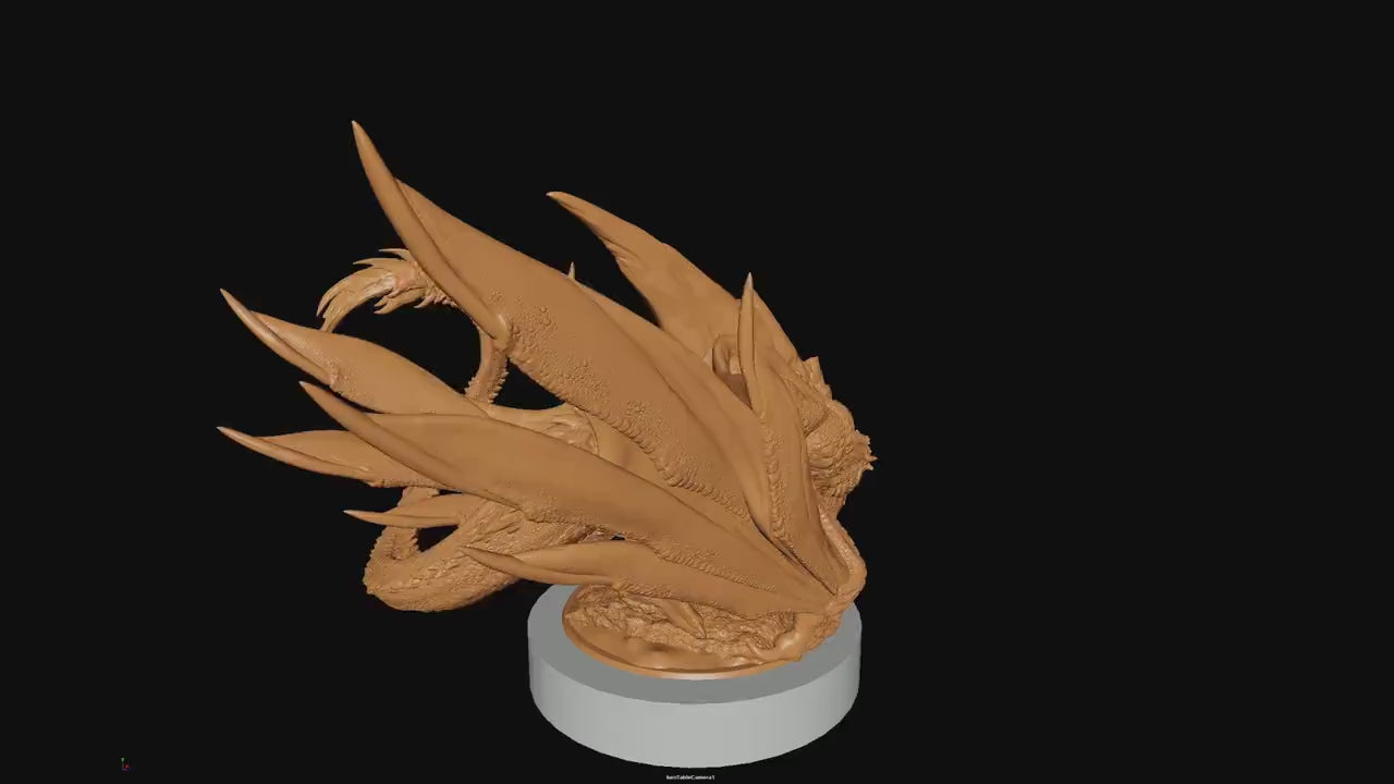 Sand Wyvern, Rescale Miniatures | Dungeons and Dragons | Pathfinder | Table Top RPG | 3D Printed Model