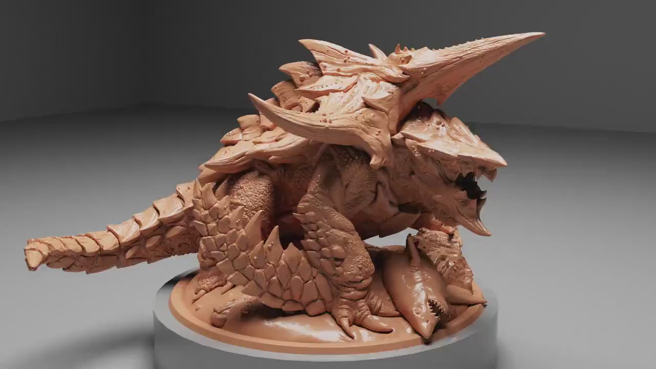 Turtle Dragon, Giant Dragon,  | Dungeons and Dragons | Pathfinder | Table Top RPG | 3D Printed Model