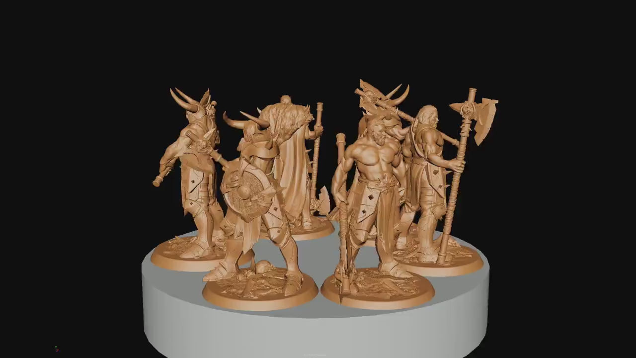 Axe Rangers, Rescale Miniatures | Dungeons and Dragons | Pathfinder | Table Top RPG | 3D Printed Model