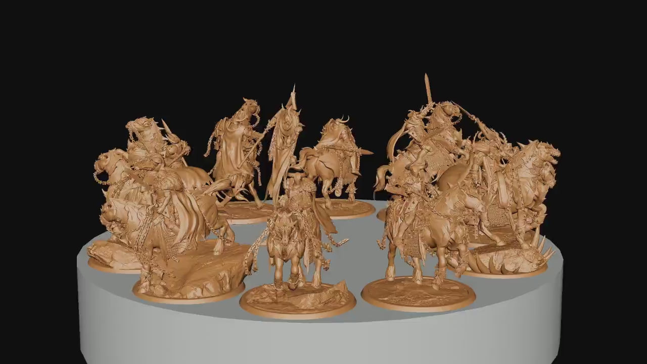 Unchained Riders, Rescale Miniatures | Dungeons and Dragons | Pathfinder | Table Top RPG | 3D Printed Model