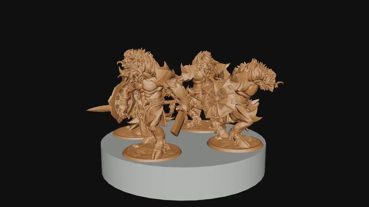 Minotaurs, Rescale Miniatures | Dungeons and Dragons | Pathfinder | Table Top RPG | 3D Printed Model