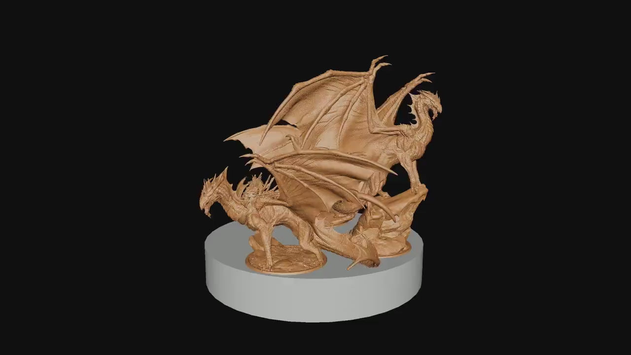 Silver Dragon, Lord War Dragon, Rescale Miniatures | Dungeons and Dragons | Pathfinder | Table Top RPG | 3D Printed Model