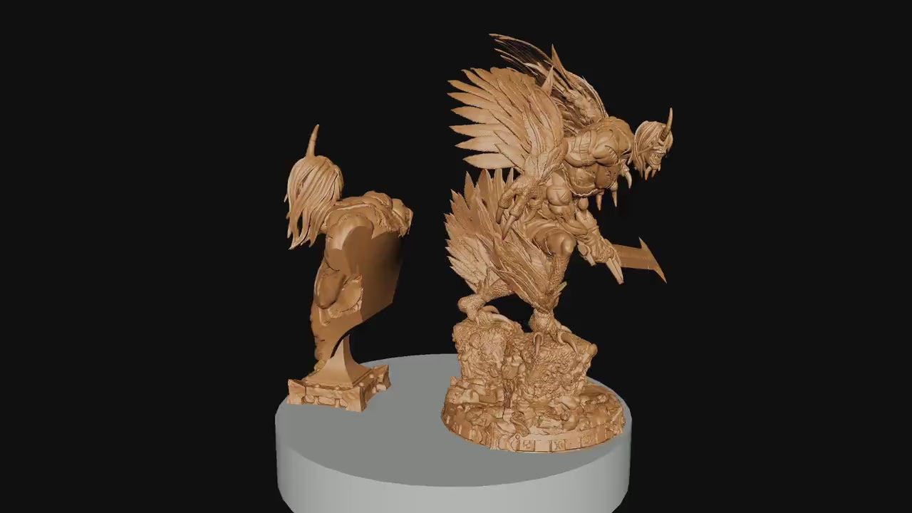 Champion of Wrath, Witchsong Miniatures | Dungeons and Dragons | Pathfinder | Table Top RPG | 3D Printed Model